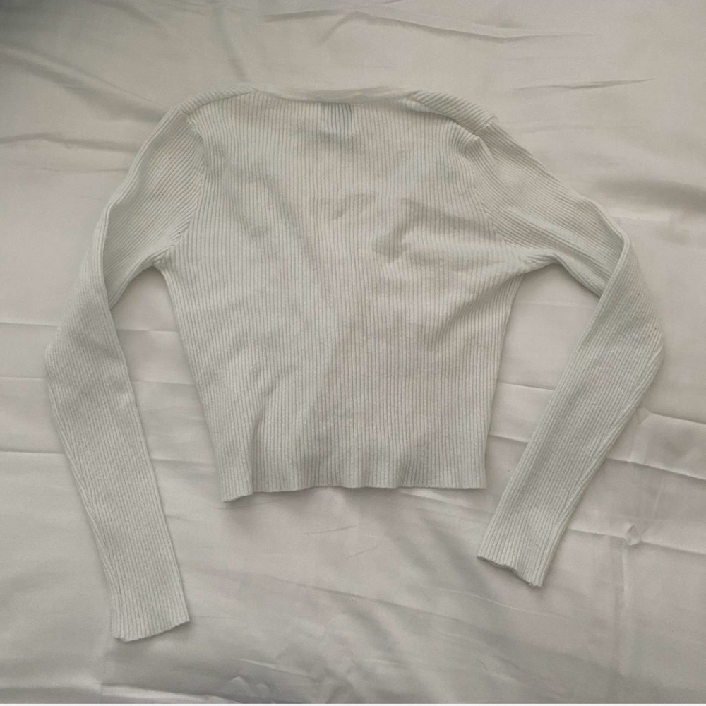 Princess Polly White Ribbed Button-Up Top - Picture 4 of 4